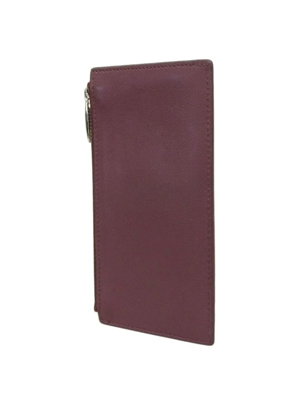 Cartier Leather Wallet with Zip Slim Card Holder Bordeaux